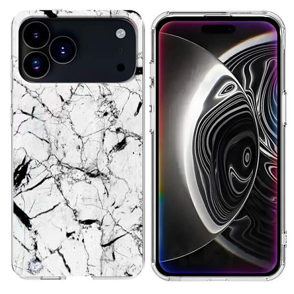 Mobilskal till iPhone 17 Pro Max Marble Pattern Printing Soft - Vit Vit