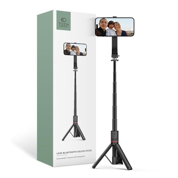 Tech-Protect Selfiestick Tripod Magsafe - Svart Vit