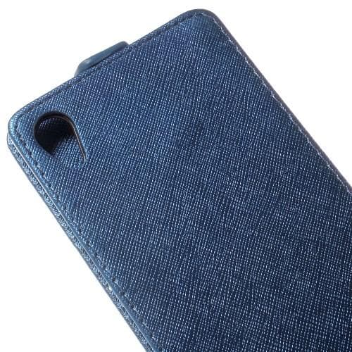 Cross Pattern Flipfodral till Sony Xperia Z3+ - Mörkblå Blue