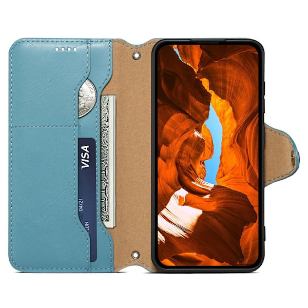 DENIOR Google Pixel 6a Plånboksfodral Konstläder Blå