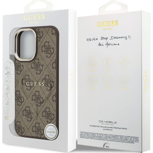 Guess Mobilskal till iPhone 17 MagSafe 4G PU Classic Logo - Brun Brun