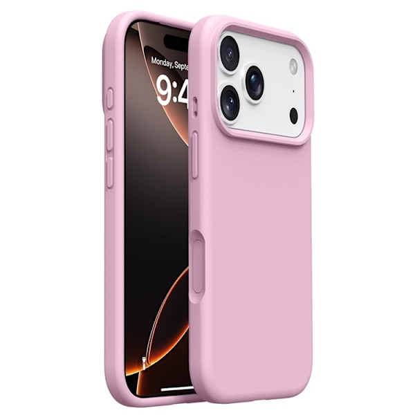 Mobilskal till iPhone 17 Pro Max Silikon Microfiber Lining Liquid Rosa