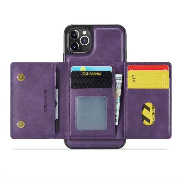 DG.MING M5 Series Mobilskal till iPhone 11 Pro Magnetiskt Konstläder Lila