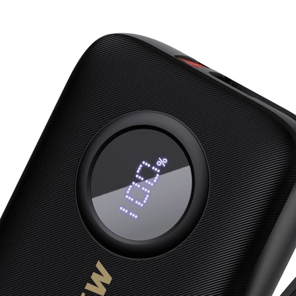 Dudao Powerbank K14 10000mAh m/USB-C/Lightning-kabel - Sort Black