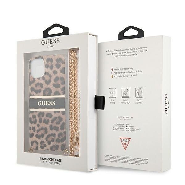 Guess Gold Strap Skal iPhone 13 Mini - Leopard