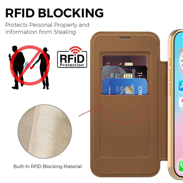 iPhone Air Plånboksfodral MagSafe RFID - Brun Brun