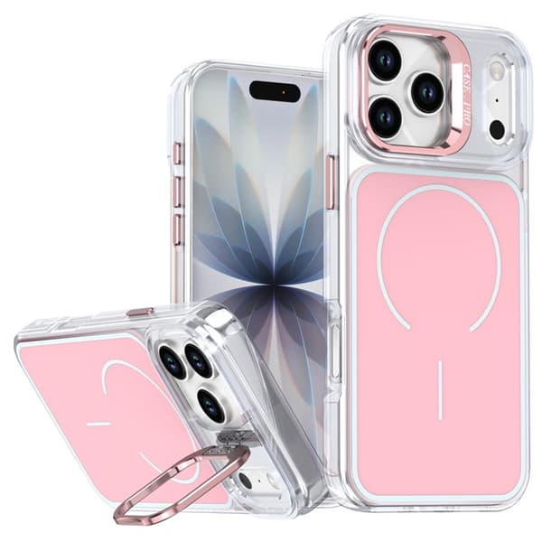 Mobilskal till iPhone 17 Pro Max MagSafe Lens Kickstand TPU + PC - Rosa Rosa