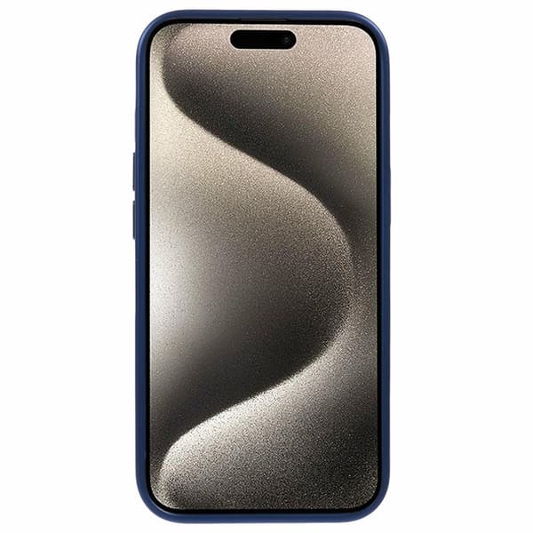 X-LEVEL Mobilskal till iPhone 15 Stöttålig Geometrisk PU Läder Blå