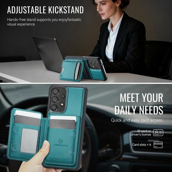 JEEHOOD Samsung Galaxy A33 5G Mobilskal KonstLäder - Blå Blå
