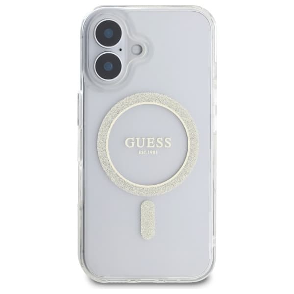 Guess Mobilskal till iPhone 16 Plus 6.7 MagSafe IML Glitter - transparent