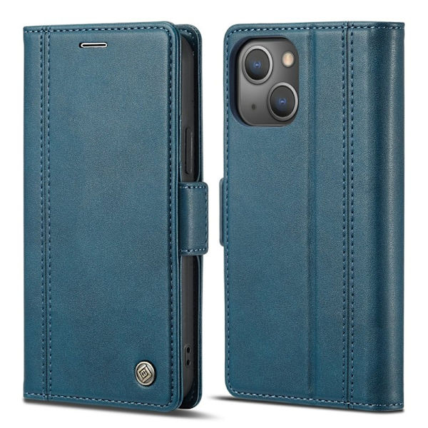 LC.IMEEKE iPhone 14 Plus Plånboksfodral i Konstläder - Blå