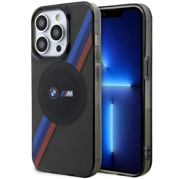 BMW Mobilskal till iPhone 14 Pro Max Magsafe Tricolor Stripes - Grå Grå