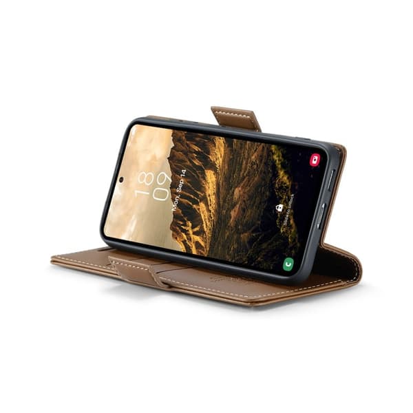 CASEME Plånboksfodral Konstläder till Samsung Galaxy S25 - Brun