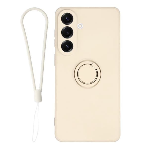Mobilskal för Samsung Galaxy S26 Silikon med Ring Kickstand - Beige