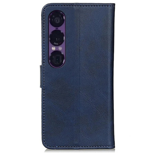 Sony Xperia 1 VII Plånboksfodral Cowhide Konstläder - Blå