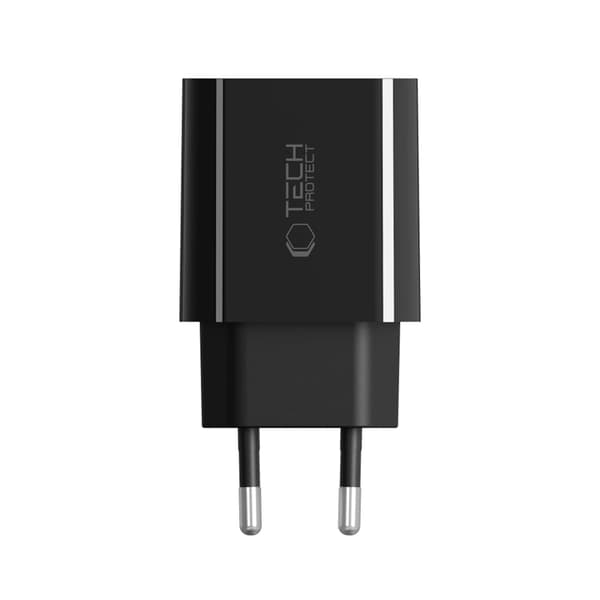 Tech Protect Vægoplader USB-C 20W - Sort Svart