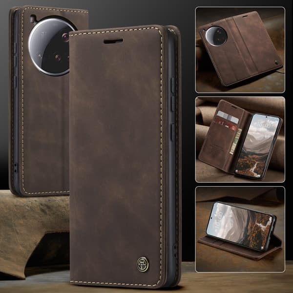CASEME 013 Xiaomi 15 Ultra Case Plånboksfodral Konstläder - Kaffe