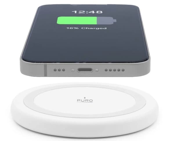 Puro Trådlös Laddare för iPhone Android - Vit Vit
