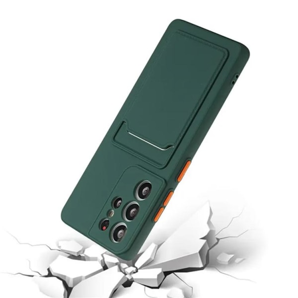 Galaxy S23 Ultra Mobile Case Kortholder TPU - Midnight Green