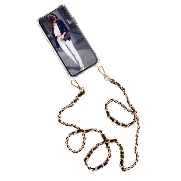 Boom iPhone 13 Pro Max etui med mobil halskæde - Chain Black