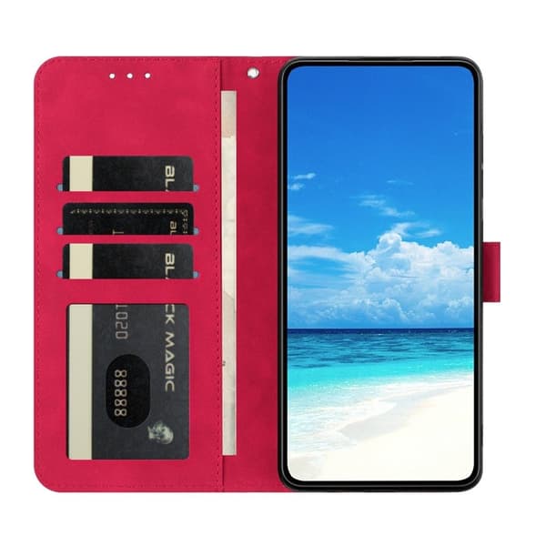 Samsung Galaxy S26 Edge Plånboksfodral Konstläder Ställ - Rosa