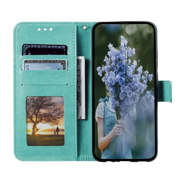 Samsung Galaxy S26 Plus Plånboksfodral Imprinted Totem Konstläder - Mintgrön