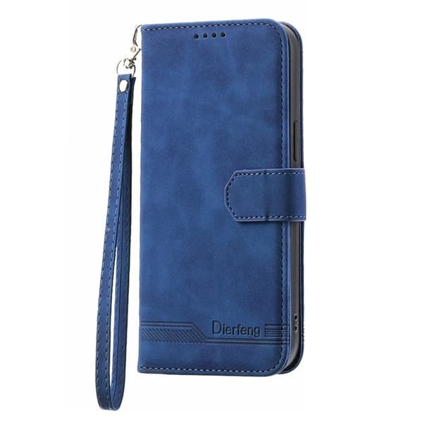 DIERFENG DF-03 Plånboksfodral för Xiaomi 12 Pro 5G - Konstläder - Blå