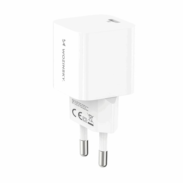 Wozinsky Väggladdare USB-C PD 20W - Vit Vit