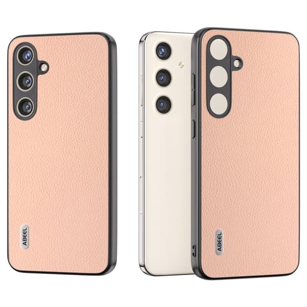 ABEEL Samsung Galaxy S24+ Plånboksfodral Äkta Läder - Rosa