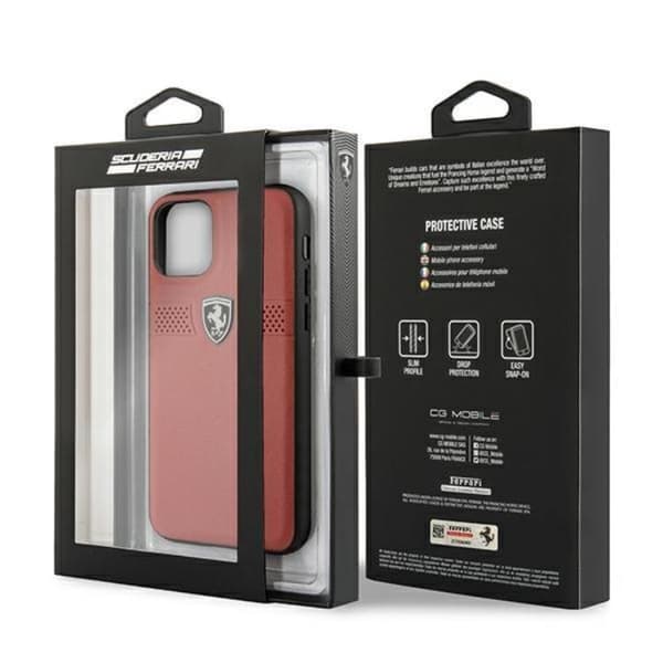 Ferrari iPhone 11 Pro -kuori Off Track Nahka - Punainen Röd