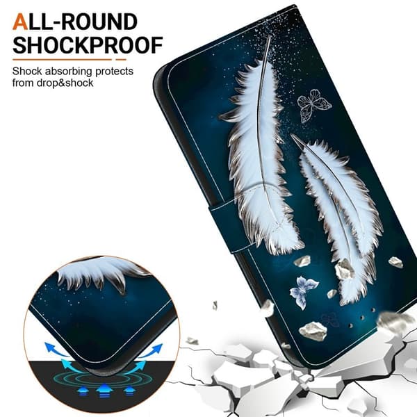 Plånboksfodral för Samsung Galaxy S26 Plus Mönstertryckt Konstläder - Vit