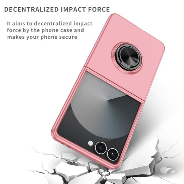 Mobilskal till Galaxy Z Flip 7 5G Rotatable Ring Kickstand - Rosa Rosa