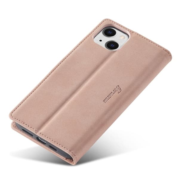 FORWENW iPhone 15 Plånboksfodral Konstläder Ställ - Roséguld