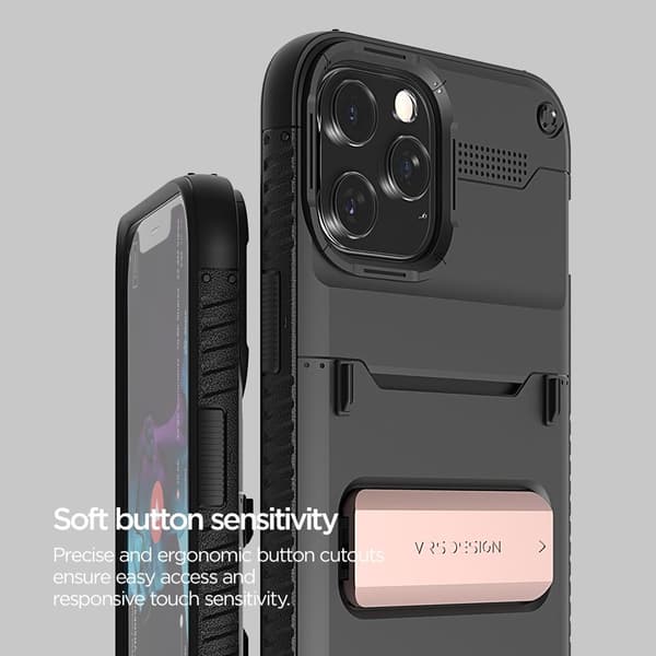 VRS DESIGN Damda QuickStand iPhone 12 Pro Max -kotelo - musta pronssi Black