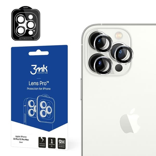 3MK iPhone 13 Pro/13 Pro Max hærdet glas kameradæksel - Grå Grå