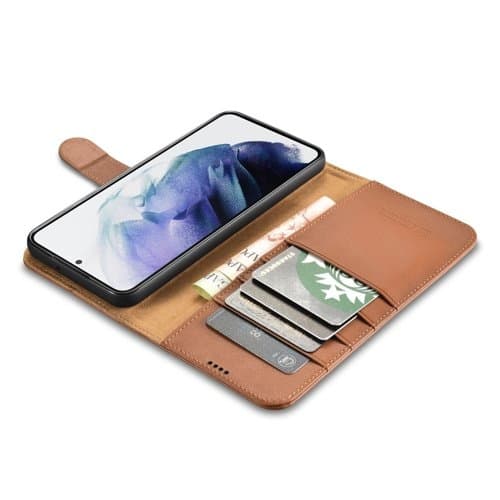 iCarer Haitang Ægte Læder Etui Galaxy S22 Plus - Brun Brown