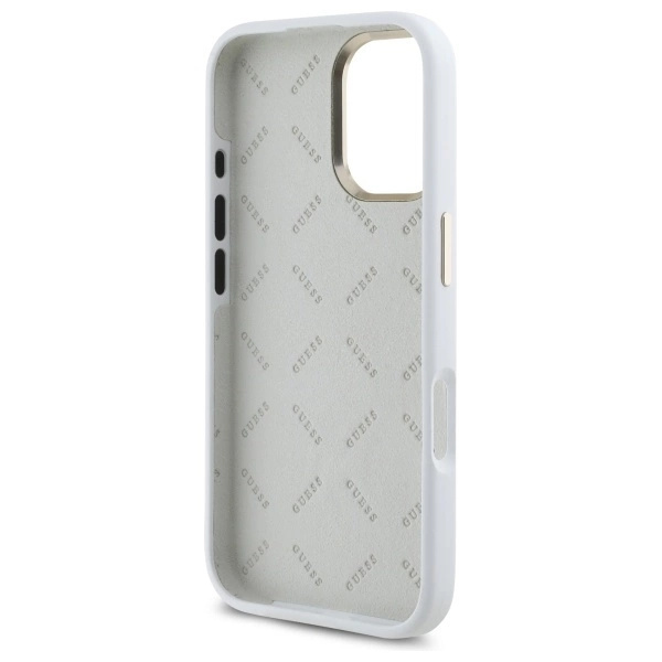 Guess Mobilskal till iPhone 16 Silikon Logo Strass 4G - Vit