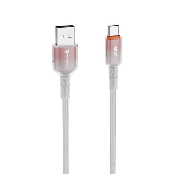 FORCELL USB-A til USB-C 66W Kabel 3A 1m QC4.0 C352 - Hvid Vit