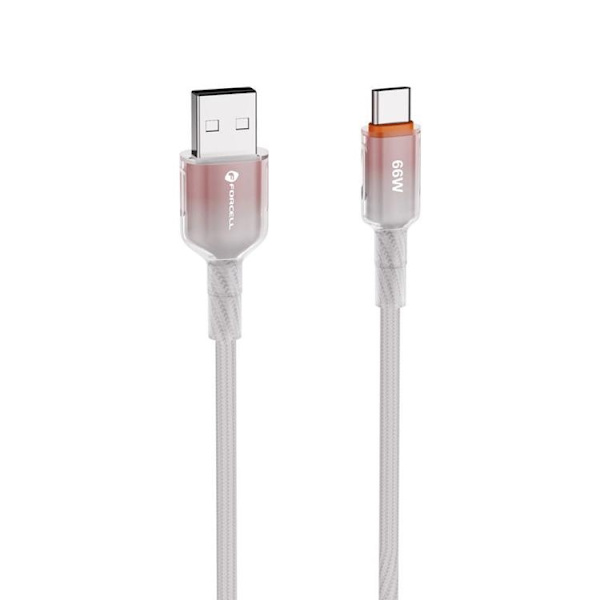 FORCELL USB-A till USB-C 66W Kabel 3A 1m QC4.0 C352 - Vit Vit