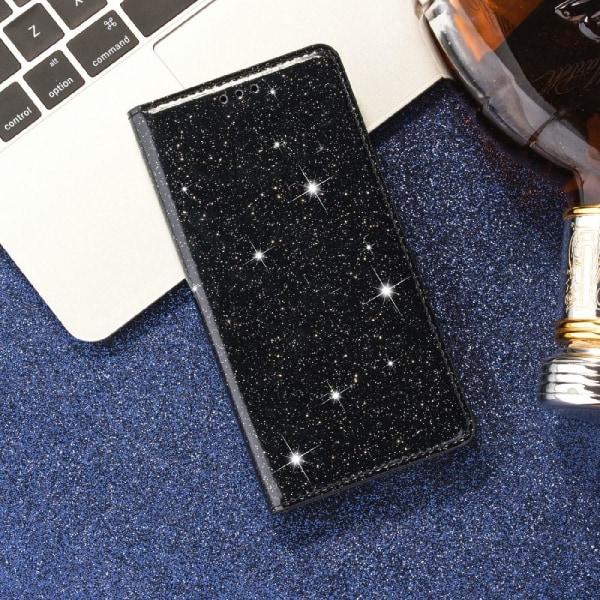 Kimalteleva lompakkokotelo iPhone 13 Mini - musta Black