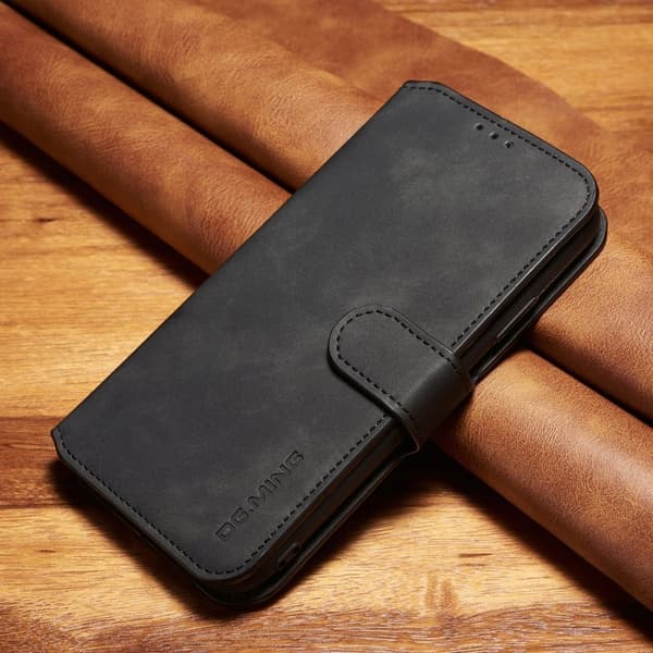 DG.MING Plånboksfodral Konstläder med Kortfack för iPhone XR - Svart