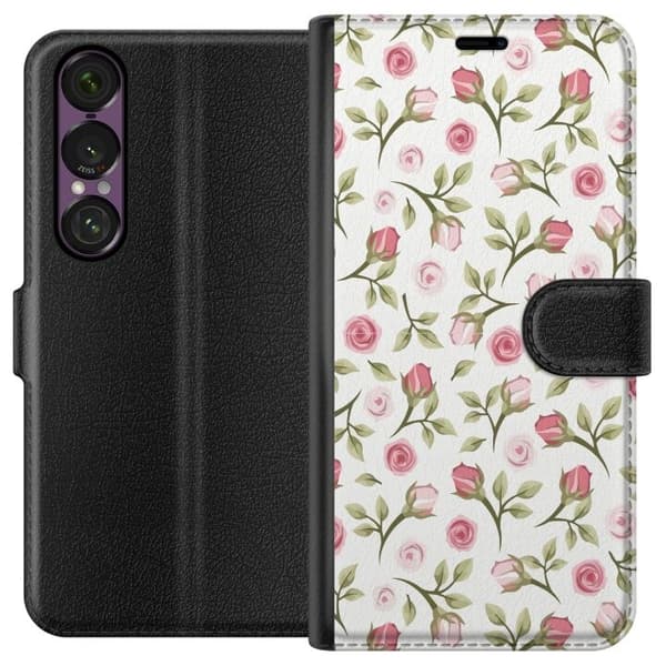 Plånboksfodral till Sony Xperia 1 VII med Blommigt