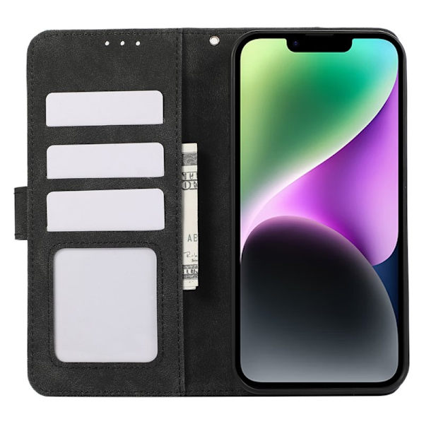 ABEEL iPhone 14 Plånboksfodral RFID-Skydd Konstläder Svart