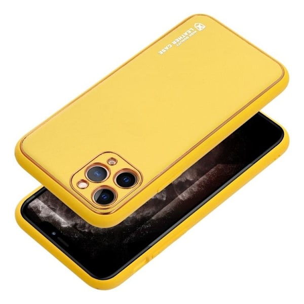 iPhone 15 Plus Mobilskal Läder - Gul