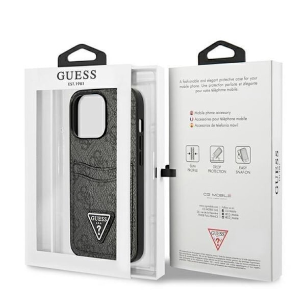 Guess iPhone 13 Pro Skal Kortholder 4G Triangle Logo - Sort Black
