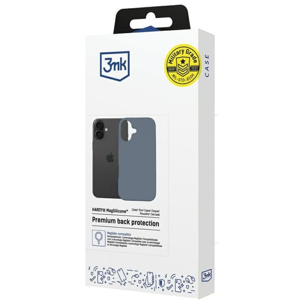 3MK Mobilskal till iPhone 16 MagSafe Silikon Hardy - Ultramarin