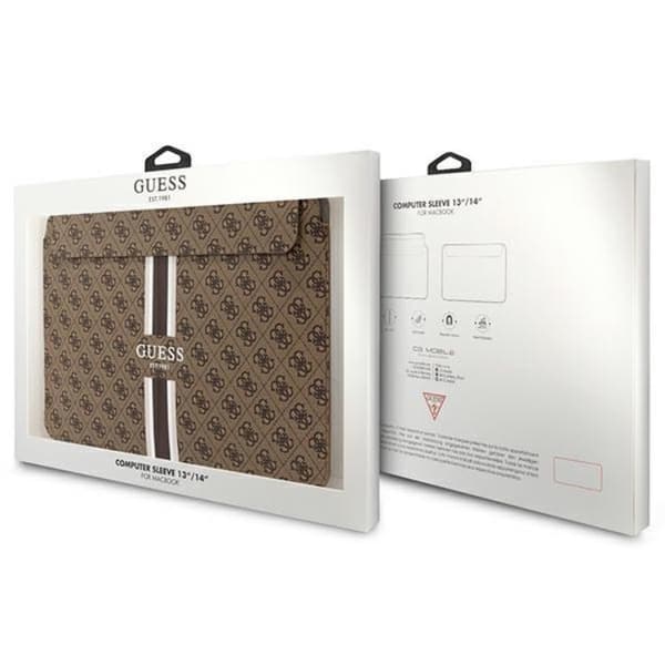 Guess Computer Sleeve 14\" 4G Printed Stripes - Brun Brun