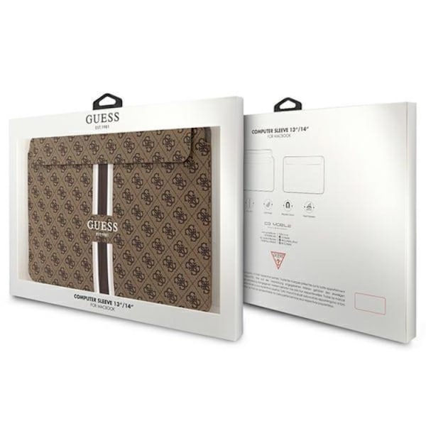 Guess Datorfodral 14" Printed Stripes - Brun