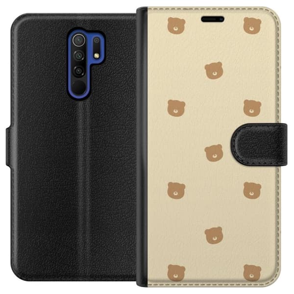 Plånboksfodral till Xiaomi Redmi 9 med Björnmönster