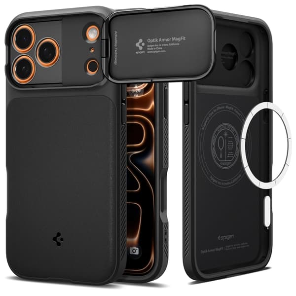 Spigen Mobilcover til iPhone 17 Pro Max MagSafe Optik Armor - Sort Svart